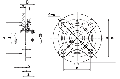 SS-UCFC204 20mm Stainless Steel Flange Cartridge Bearing Unit ...